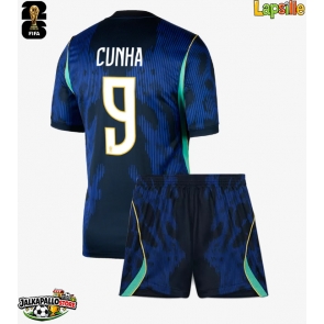 Brasilia Matheus Cunha #9 Vieraspaita Lapsille MM-kisat 2026 Lyhythihainen (+ shortsit)